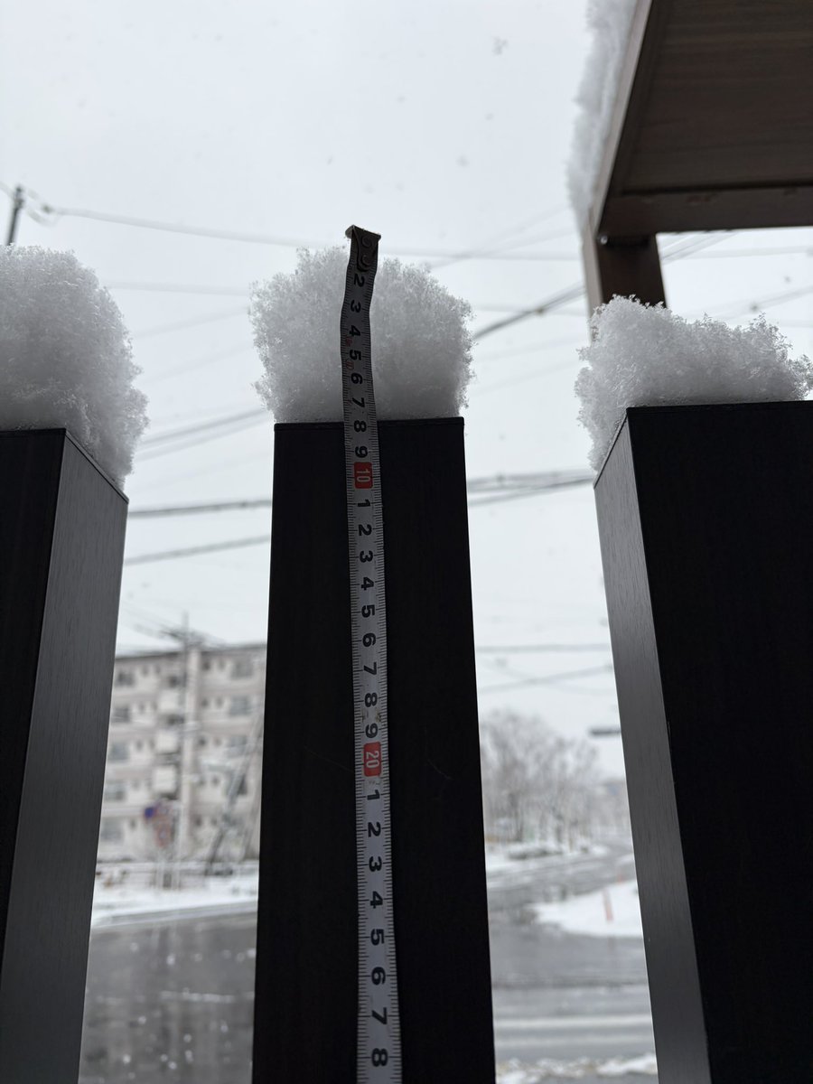 うどん屋基蔵より 本日、お店の各種積雪。