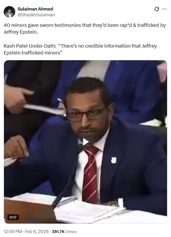 I'm looking forward to the day when an arrest warrant is issued for Kash Patel. 😳👇