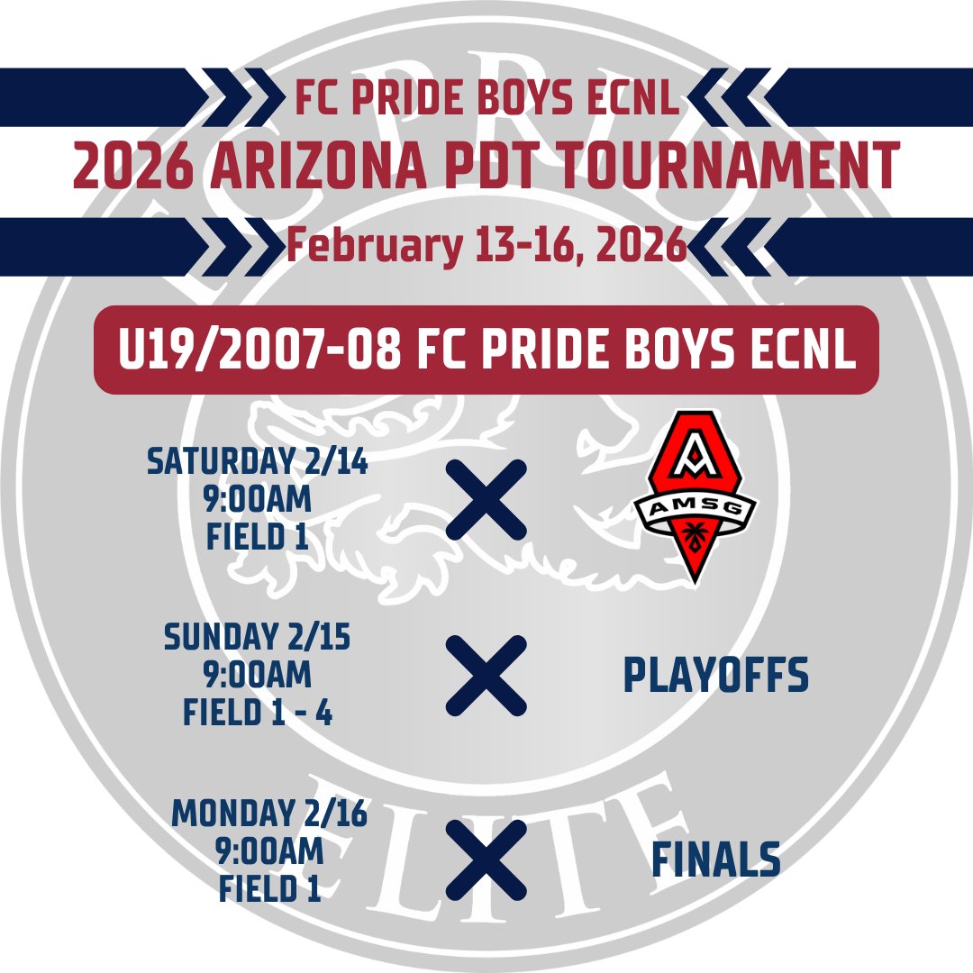 FCP_Boys_ECNL's tweet photo. Up Next ... SC del Sol Presidents Day Tournament
 📅 February 13-16, 2026
👕 U16 &amp; U19
📍 Mesa, AZ

@FCPRIDESOCCER
@FCPride08bECNL 
@FCPride10BECNL https://t.co/F48nypaKln