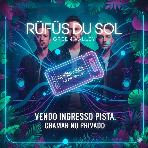 JunniorFarias's tweet photo. ➡️🎫 VENDO - 01 ingresso Rüfüs Du Sol
28/02 | Pista - GreenValley
(motivo por desistência) https://t.co/8Y69u0Bk02