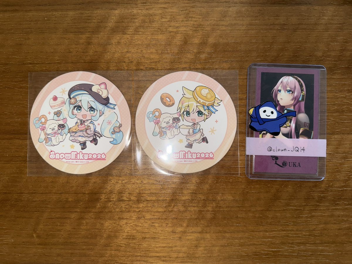 clown_JQ14's tweet photo. 【交換】初音ミク 雪ミク SNOW MIKU 2026 コースター 特典 幸せパティスリー

<譲>
ミク レン

<求>
ルカ KAITO

郵送のみ、お気軽にお声掛けください https://t.co/mgqlIQq9NJ