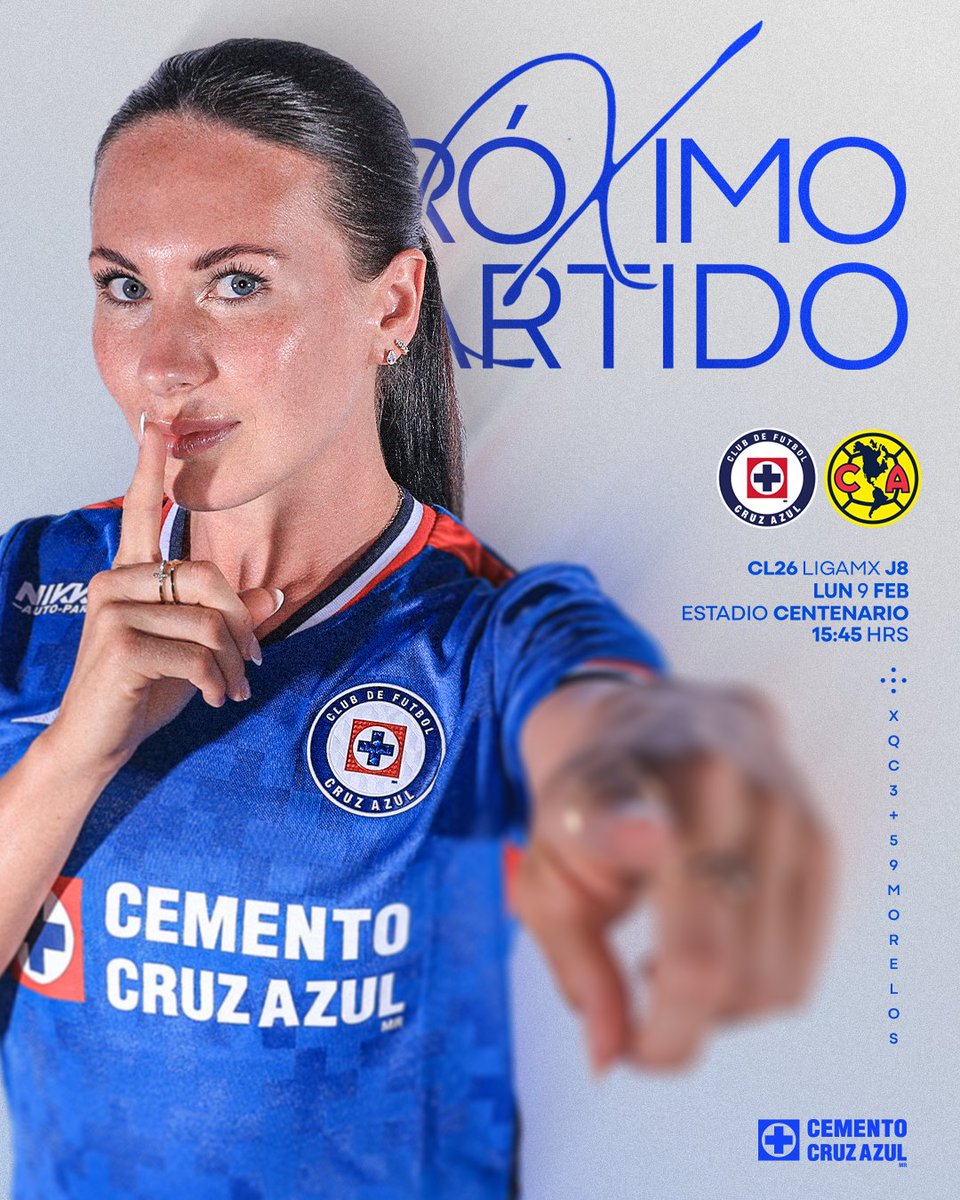 AzulFemenil's tweet photo. HAY CLÁSICO JOVEN ESTE LUNES EN EL CENTENARIO 💙

🆚 Club América
📆 Lunes 9 de febrero
⏰ 15:45 HRS
🏟️ Centenario

POR EL TRIUNFO EN NUESTRA CASA, AZULES 🏠 https://t.co/MzQ7ABE5XE