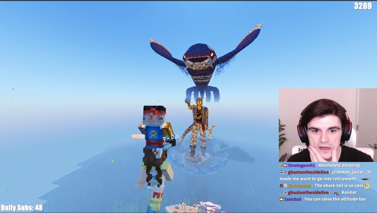 foolishupdated's tweet photo. [⛏️] A full body view of the statue and the credits to the builders! https://t.co/lyyXN53X1n
