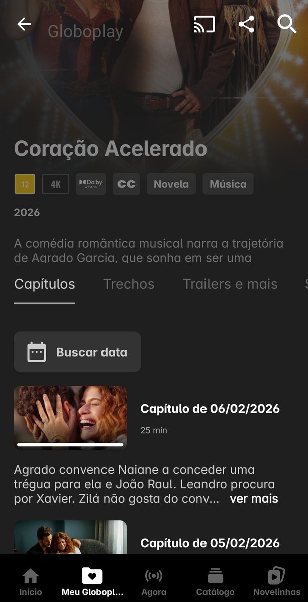 MktAchados's tweet photo. Cade o EP de hoje dia 07/02/2026 de #coracaoacelarado @globoplay ? https://t.co/AJ352iirWL