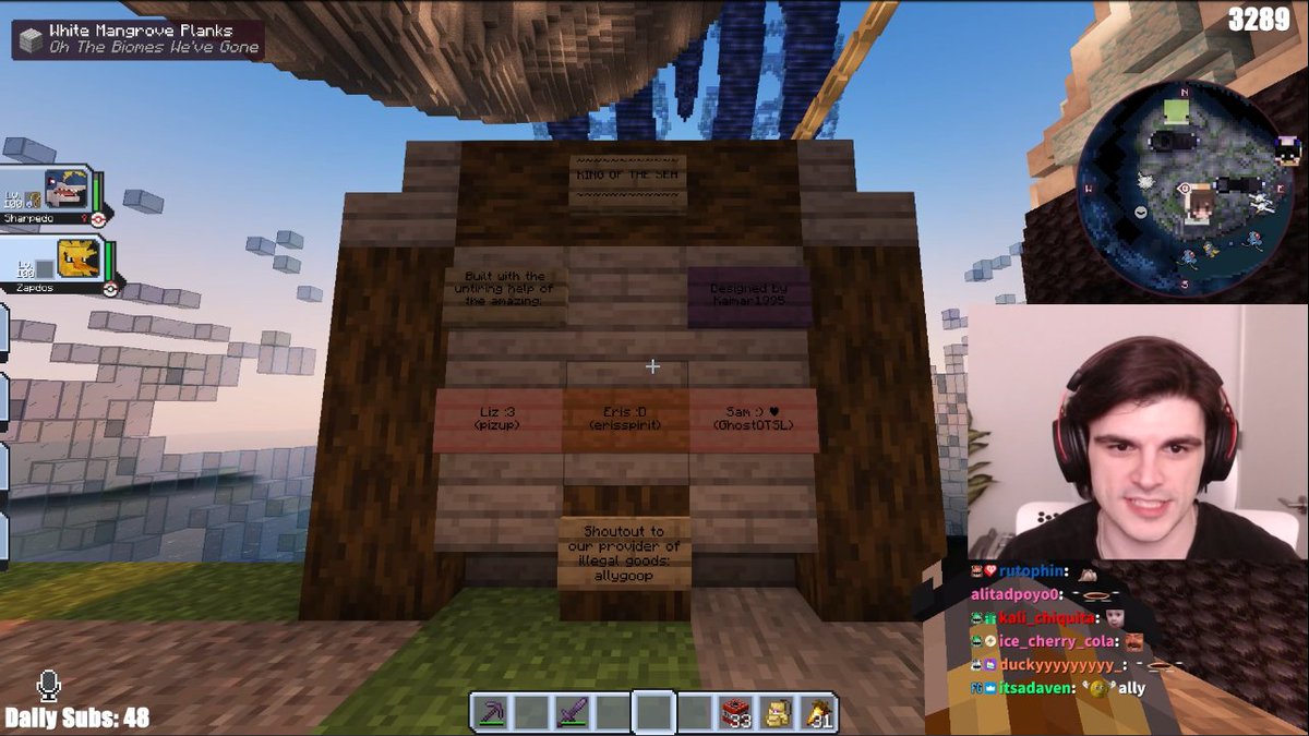 foolishupdated's tweet photo. [⛏️] A full body view of the statue and the credits to the builders! https://t.co/lyyXN53X1n