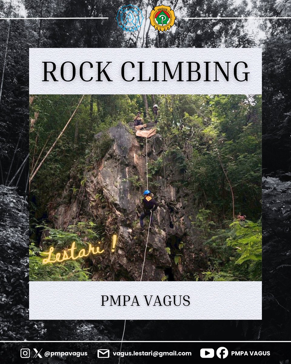 pmpavagus's tweet photo. [Pendidikan Lanjut Rock Climbing 2025]
🧗‍♂️ Mengasah Teknik, Menjaga Keselamatan 🌿

Pendidikan Lanjut Rock Climbing merupakan pendidikan kepecintaalaman di bidang panjat tebing yang bertujuan memperdalam kemampuan teknis dan kesiapsiagaan anggota PMPA VAGUS. https://t.co/LABniT5ZYA