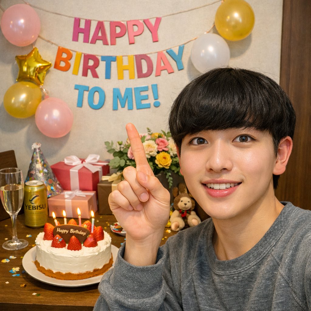 Fukun1228's tweet photo. 26歳になりました😭
AIに作らせたけど、顔が違う笑 https://t.co/henmoCdVTv