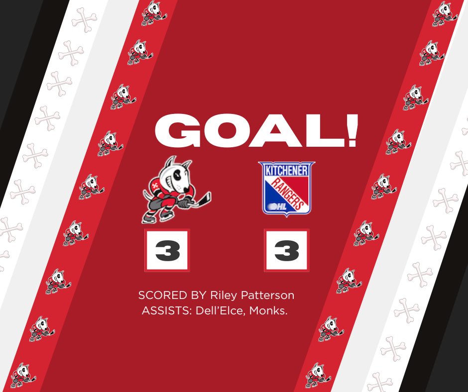 IceDogsReport's tweet image. The IceDogs tie the game once again. 3-3.

A bouncing puck is corralled by patterson at the line who drives into open space and snipes it to give the IceDogs a tie game once again. Monks and Dell’Elce with the assists.