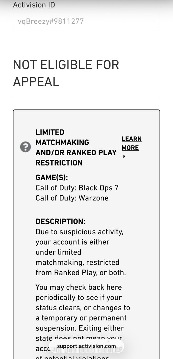 Game is gone.
People spam reporting for boosting..me and my whole team got shadowed, ggs.

Love you Activision <3