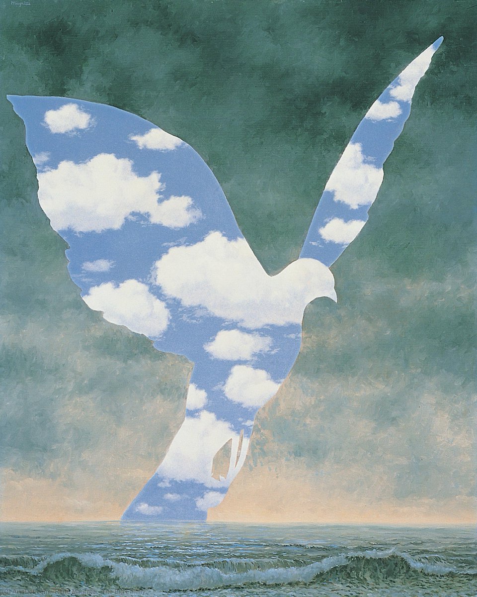 artstitle's tweet image. ルネ・マグリット
（Rene Magritte、1898-1967）
『大家族』
（The Large Family）