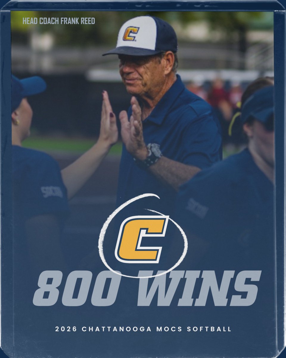 GoMocsSB's tweet photo. CONGRATULATIONS MOCS HEAD COACH FRANK REED!!!! Win No. 800 as the head coach of the Mocs!!
#GoMocs https://t.co/jLhzAOZ8NA
