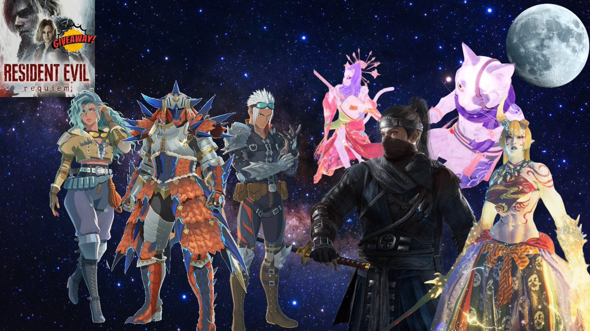 RE9 !GIVEAWAY. MHS3 AND NIOH 3!!! 
youtube.com/@brutan111 
tiktok.com/@brutan111/live 
kick.com/brutan111 
twitch.tv/brutangaming111