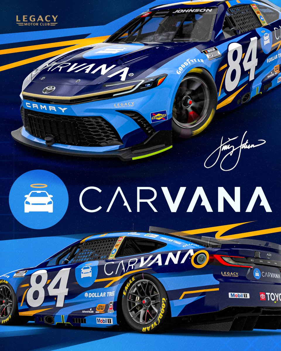 dr99graphics's tweet photo. Double header for the home town kid
2026 Jimmie Johnson Carvana NASCAR Concept
#nascar #paintscheme #Concept 
@JimmieJohnson @LEGACYMotorClub @Carvana https://t.co/Q9EFZasvGk