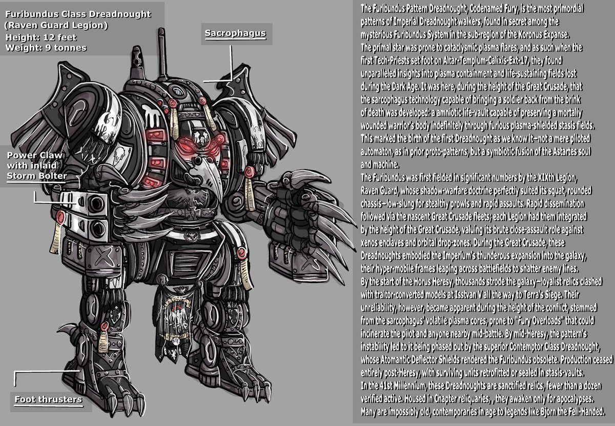 AetherRabbit's tweet photo. Furibundus Dreadnought of Raven Guard
#wh40k #warhammer40k #WarhammerArt https://t.co/yxCj8zkK2o
