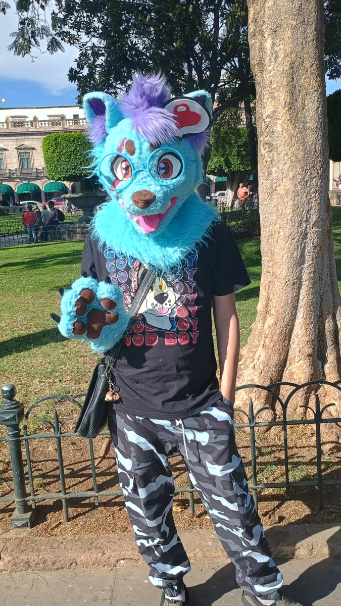 A silly boy outside :3,  #furry #fursuit