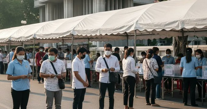 ferozwala's tweet image. #BREAKING 
Polls open in Thailand to elect a new parliament &amp;amp; changes to the Constitution 

#Thailand #ThailandElections #Voting #Polls

The Thailand Election Commission had opened advance polling for more than 2.4 M registered voters, a move that will determine whether election