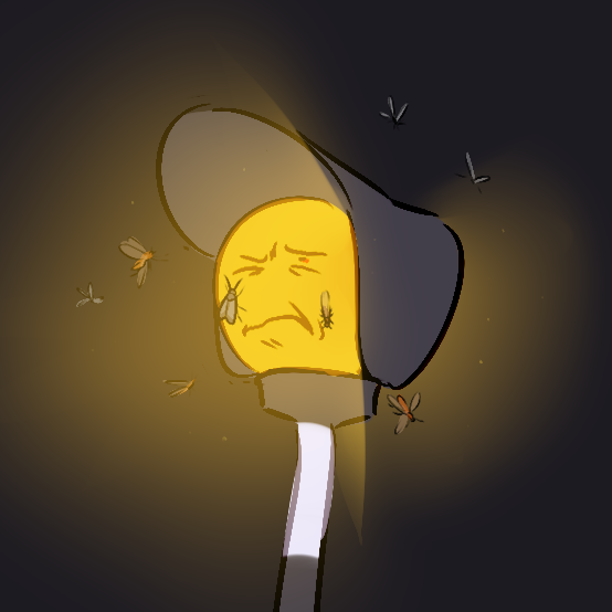 Alexiabobadill1's tweet photo. (OC) I just thought of the idea that objects who are lightsources must have a terrible time outside at night. https://t.co/rj8aFraNtz