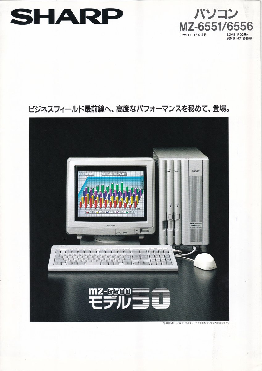 m♡ページ 双子の容貌を持つMZ-6500モデル50とAX386 どちらもS63年5月のカタログ