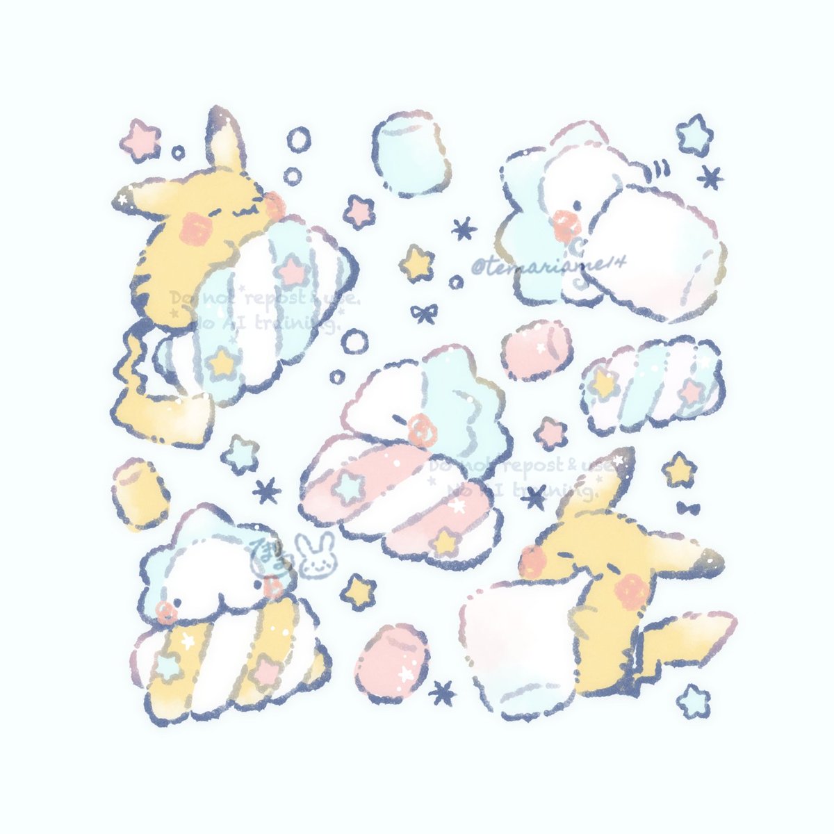 ピカハミちゃんとふわふわマシュマロ🤍

#ポケモンスイーツパーティー2026