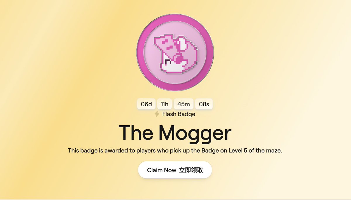 mac610322's tweet photo. Abstract新徽章“The Mogger”上线！

玩家需要在Maze of Gains的第五层找到这个徽章。
@onchainheroes
 @AbstractChain 

地址👉 https://t.co/ehhHG4mzDI https://t.co/xK8A5BEGlc