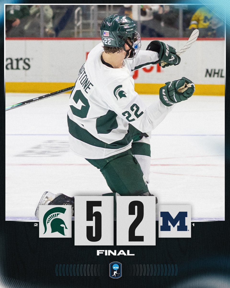THE SPARTANS TAKE THE VICTORY 🏆

No. 2 <a href="/MSU_Hockey/">Michigan State Hockey</a> defeats No. 1 Michigan, 5-2! 

#NCAAHockey