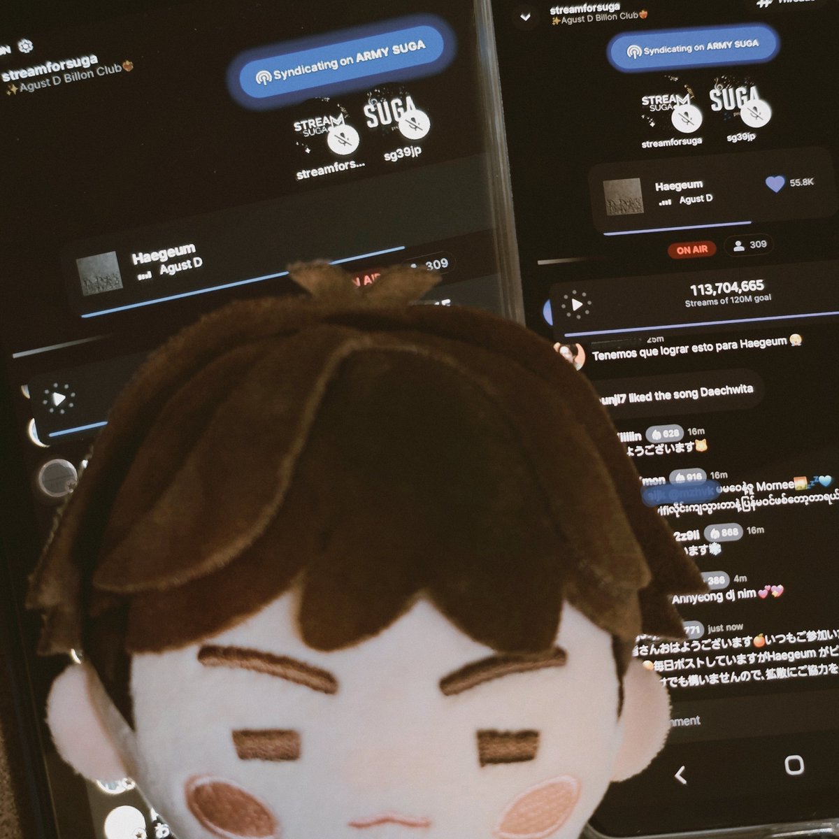 Haegeumを応援したいけどストリーミングってよく分からないって方、簡単に効率よくスミンできるstationheadやFBさん作成のプレイリストがおすすめです🫶 引用からぜひ！
一緒にHaegeumを押し上げましょう🔥

AGUST D BILLIONS CLUB
#HaegeumTo1Billion
#SUGA #슈가 #AgustD 
방탄소년단슈가  BTSSUGA