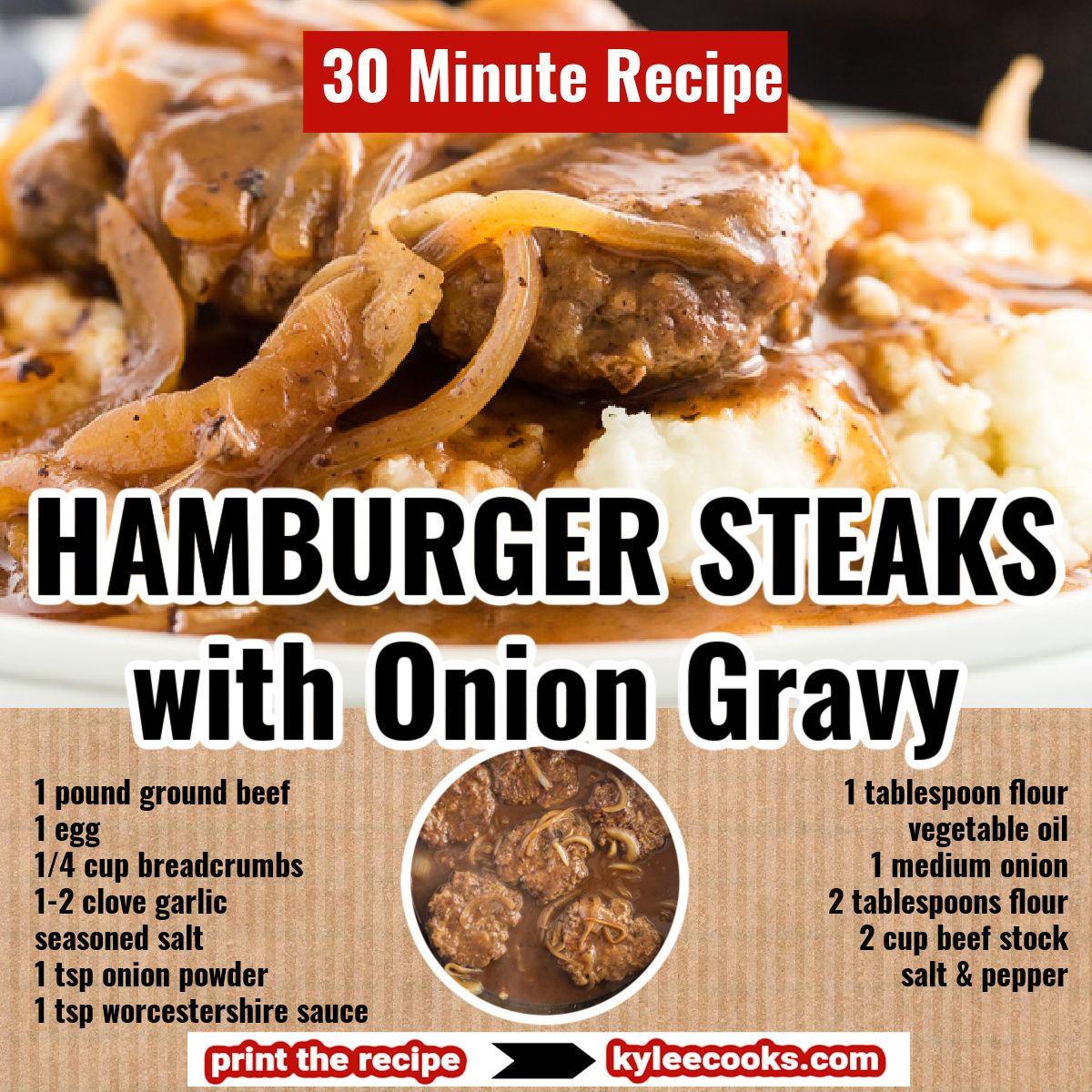 kyleecooks's tweet image. Need something hearty and delicious? These Hamburger Steaks with Onion Gravy are a simple, no-fuss dinner that everyone will love! 🍔🥩 #QuickDinner #Tasty #kyleecooks kyleecooks.com/hamburger-stea…