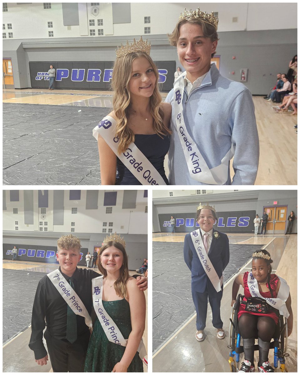 Congratulations to Parker Anderson &amp; Shatavia Barber who were crowned Dutch and Duchess.

Jase Tomes &amp; Lillian Toomey were crowned Prince and Princess. 

Henry Phillips and PK Williams were voted this year's King and Queen.