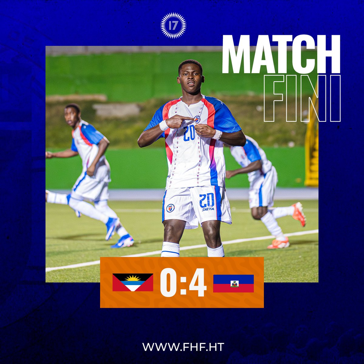 fhfhaiti's tweet photo. 4 pou Ayiti, 0 pou Anntigwa. 2 gòl nan chak mitan. Pou te a fini nan yon bon pozisyon pou al jwe twazyèm e dènye match la kont ekip Gwatemala a pou asire biyè kalifikasyon pou Mondyal U17 2026 la.

Randevou kase kont ekip Gwatemala a nan jou k ap 10 fevriye k ap vini la a. https://t.co/APQ2o62LhM