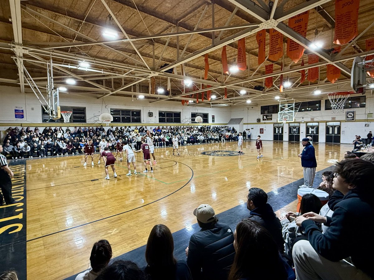 Packed house at Neumann Goretti HS in south Philly for the CYO final (7th/8th grade). Our Lady of Hope is running away w it. They have 6’5” kid w/ skills/handles. He dunked on us when we played them. Not fair!