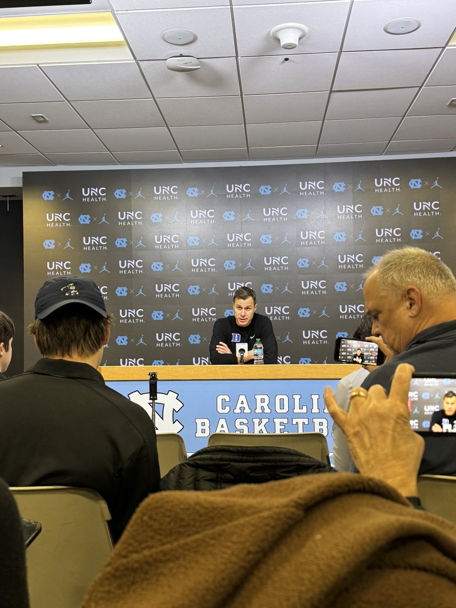 BradyThomasHTC's tweet image. Duke Head Coach Jon Scheyer starts off his post-game press conference by concerning safety for his team and family. Notes that one of his staff members was punched in the face.