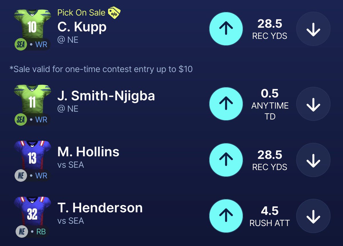 SBLocksDFS's tweet photo. SUPER BOWL SUNDAY PLAYER PROPS ✅🚀 Download Sleeper with code SBL for👇#nfl #prizepicks #underdogfantasy 

-$100 Deposit Match 💵
-$20 Free Entry (no deposit needed) 💵
-0.5 Free Square 💵 https://t.co/mP36bfP0U3