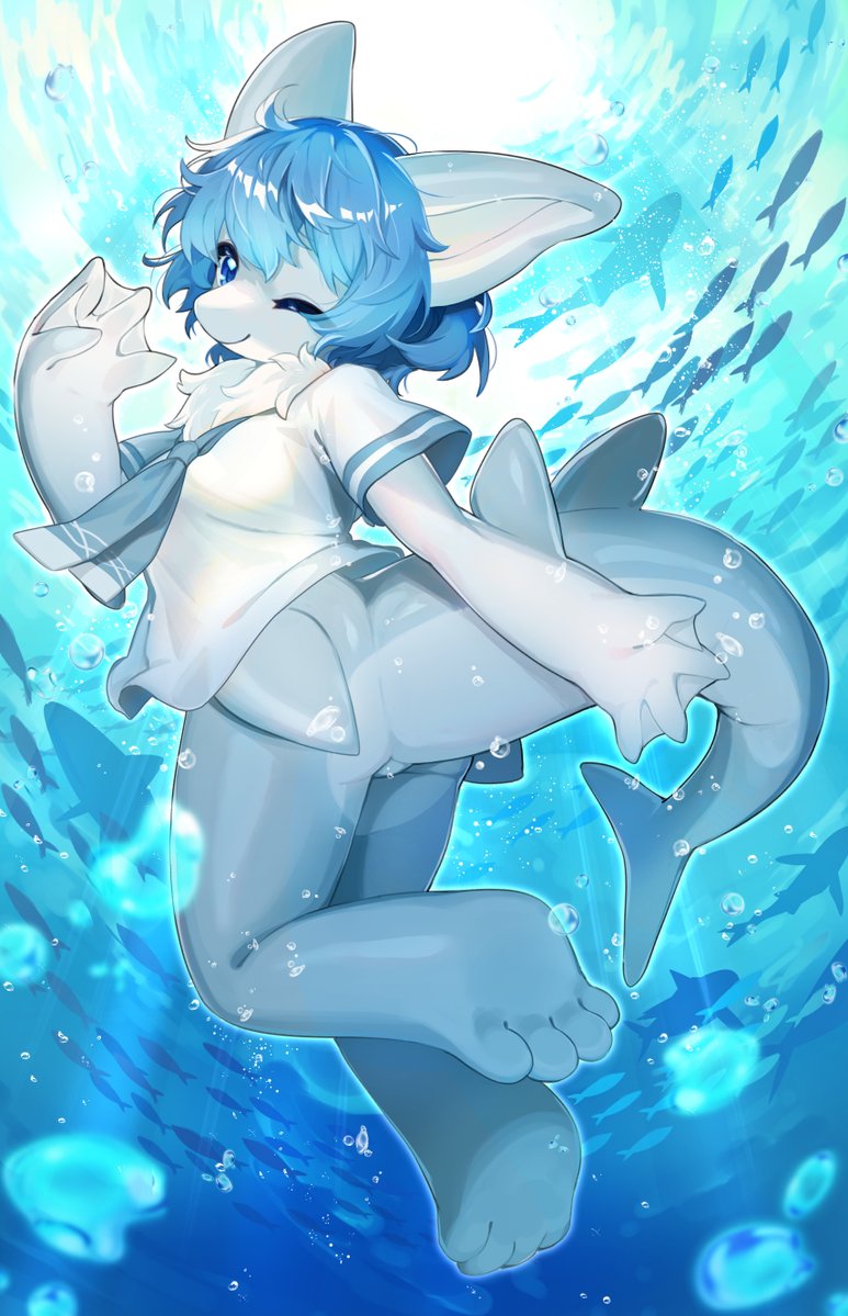 たいたいくん(<a href="/tai_tai_kun/">❄️たいたいくん🐆星渡ノ袂</a> )さんにマノちゃのイラストを描いていただきました‼
めっちゃかわいい💕つるぷに感最高～🦈