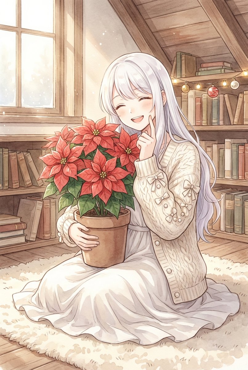 Participating in #花詩の季めくり展 I chose poinsettia for my