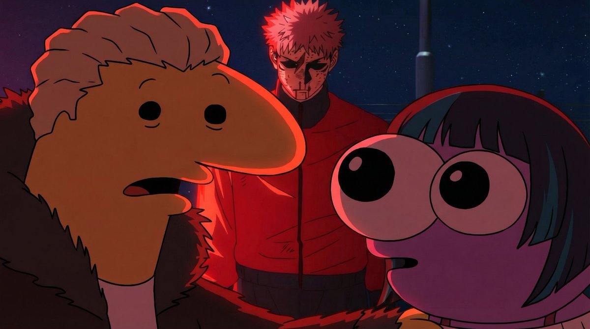 Yuji: "I'm a Cog."

Hakari: "Kirara I think this guy is a lost cause"

Jujutsu Kaisen x Smiling Friends