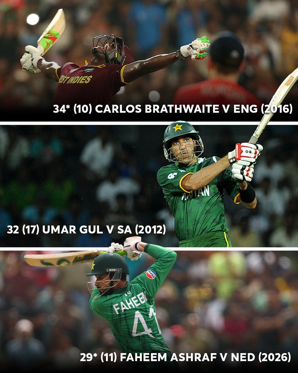 ICC's tweet photo. Ice in the veins. Coming in at No.8 to secure victory 🧊 🏏 

Faheem Ashraf's innings against the Netherlands places him third in the list of highest scores batting at No.8 or lower in a successful Men's #T20WorldCup chase 🙌

Watch the highlights here 📺 https://t.co/7ZstnImAz3 https://t.co/Zko1X9gNox