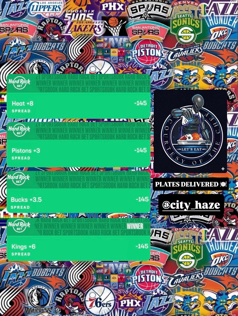 CityHaze's tweet photo. 📣 FRIDAY SERVICE 👨🏾‍🍳
2/6🍽 • 7✅ 3❌ • 7/10📈

🏀 Heat +8 📦💎✅ (-145)
🏀 Pistons +3 📦✅ (-145)
🏀 Bucks +3.5 📦✅ (-145)
🏀 Kings +6 📦✅ (-145)
🏀 St. John’s +2.5 📦💎✅ (-145)
🏀 Belmont -1.5 📦✅ (-145)
🏀 Evansville +11.5 📦✅ (-145) https://t.co/8lRSWFExm8