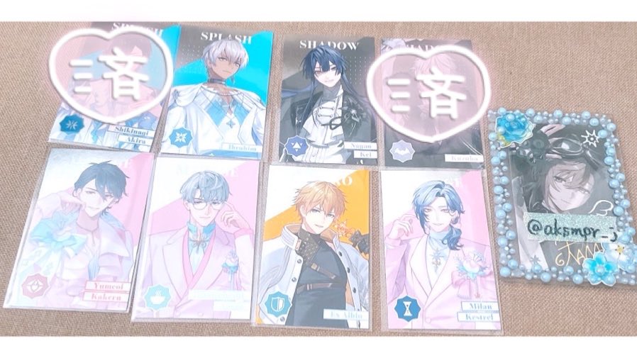 aksmpr_j's tweet photo. 交換)
にじさんじ 8th Anniversary store 8周年 ポップアップ 缶バッジ メタルカード 特典 Aグループ

譲:画像1-3
求:全てIDカードの方 or
缶バッジ メタカ 定価＋送料
特典クリアカードのみ¥500＋送料にて譲渡可能

郵送にて交換希望、日にちにより渋谷手渡し可能です。
よろしくお願い致します。 https://t.co/35seiCZ5sZ