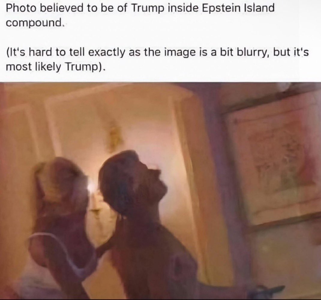 LarryDJonesJr's tweet image. 🚨BREAKING: A photo was released by the left, stating they believe it is President Trump at Epstein's island with a underage girl. 

I'm not an expert, but I feel like I see another well-known president and not Trump. 

Who do you see?