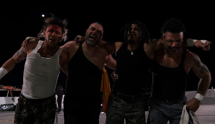 Kingston, Ortiz, Dez, and Wentz win the Parking Lot Brawl. That was good stuff!! #AEWCollision