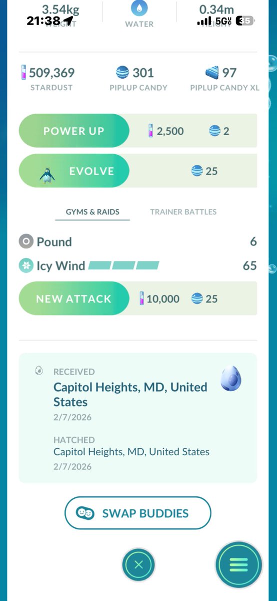 Jerelthekid's tweet photo. Just hatched my second almost perfect IV starter pokemon from the daily adventure egg 💙😍 #PokemonGO https://t.co/oqMbCos5EW