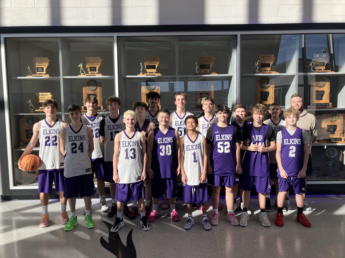 Elkins_BB's tweet photo. Congratulations to Coach Kyle Comiskey and the Elkins Junior High Basketball Team on clinching a share of the Conference Championship with a  38-24 victory over West Fork.
The Elks Future is very Bright!
#ELKPRIDE https://t.co/lybCGvCan2