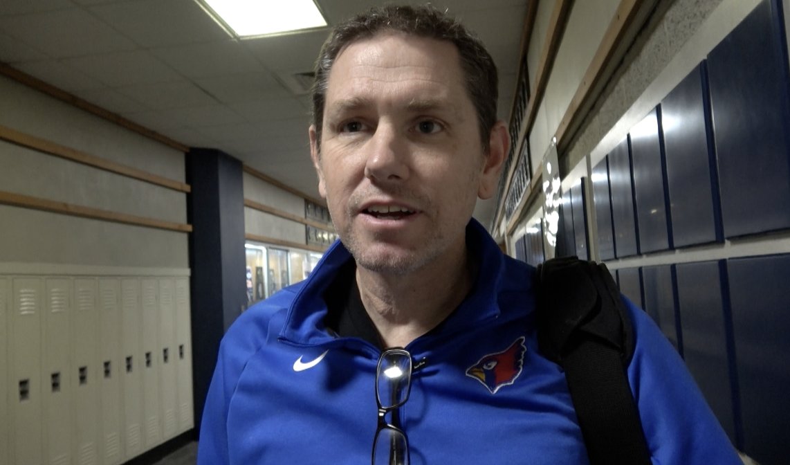 Channel1450com's tweet photo. Plains Cardinals Talk Loss To O’Fallon

We spoke with Pleasant Plains head coach TJ Fraase and senior guard Bailey Leach after the Cardinals lost their second game of the season, at the O’Fallon Shootout to the host Panthers.
 https://t.co/ksoHCL09zk https://t.co/4AMmhkT6pK