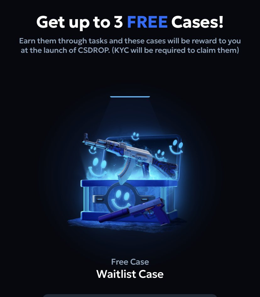 bgnftc's tweet photo. 36 hours till @csdropcom grand opening.
If you’re cs gambling degenerate like me, join bro because you haven’t seen something like this before.
.

https://t.co/hhP29fi8Pv
P.s. You can claim up to 3 free boxes 🤩
Go get them now. https://t.co/2QKEF1MKVx