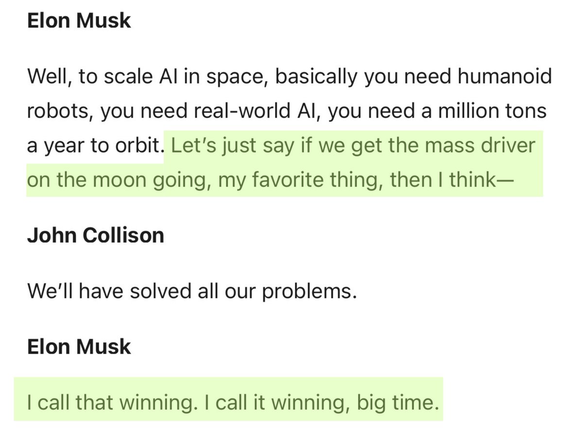 niccruzpatane's tweet photo. Electromagnetic mass drivers on the Moon that shoot AI Satellites into deep space. 

This stuff is happening in our lifetime, woah. https://t.co/9XckvpOuJL