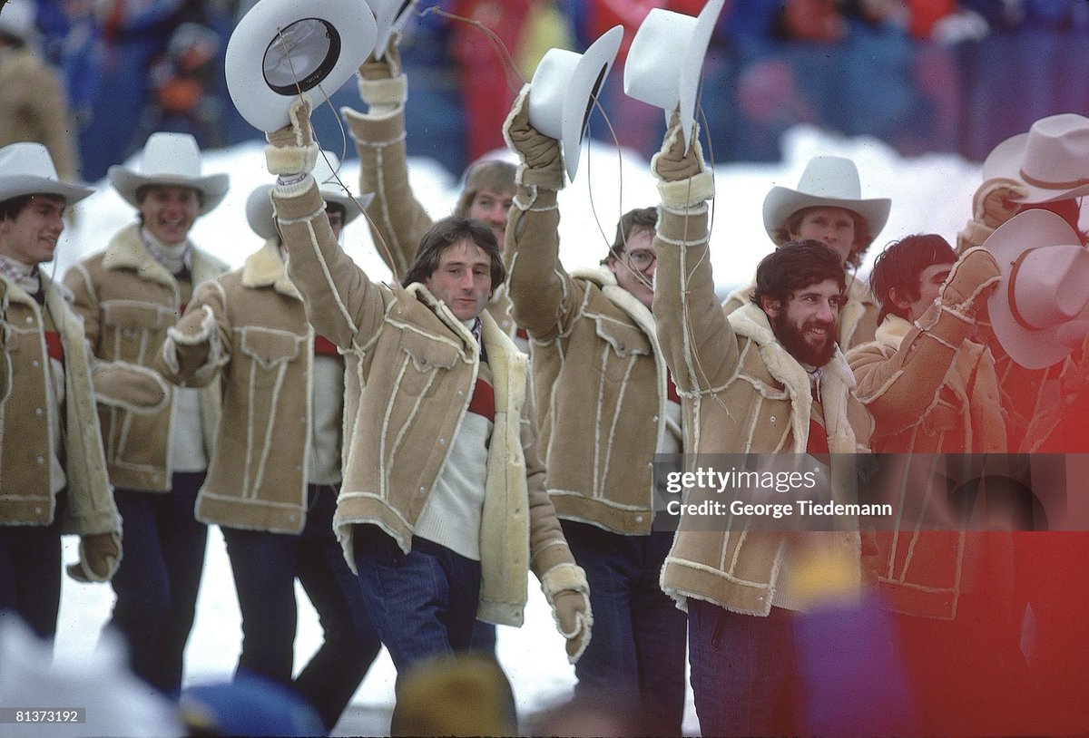 Remisagoodboy's tweet image. While everyone is talking about all of the Olympic Winter Games Opening Ceremony Outfits; allow me to go Old School for just a moment.   
USA at the 1980 Lake Placid Games and designed by Levi Strauss
#RipWheelerApproved