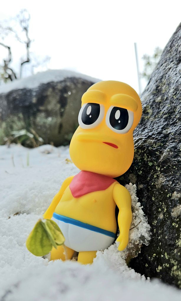 九州でも雪が積もったので❄今だと思ってピーナッツくんソフビを開封