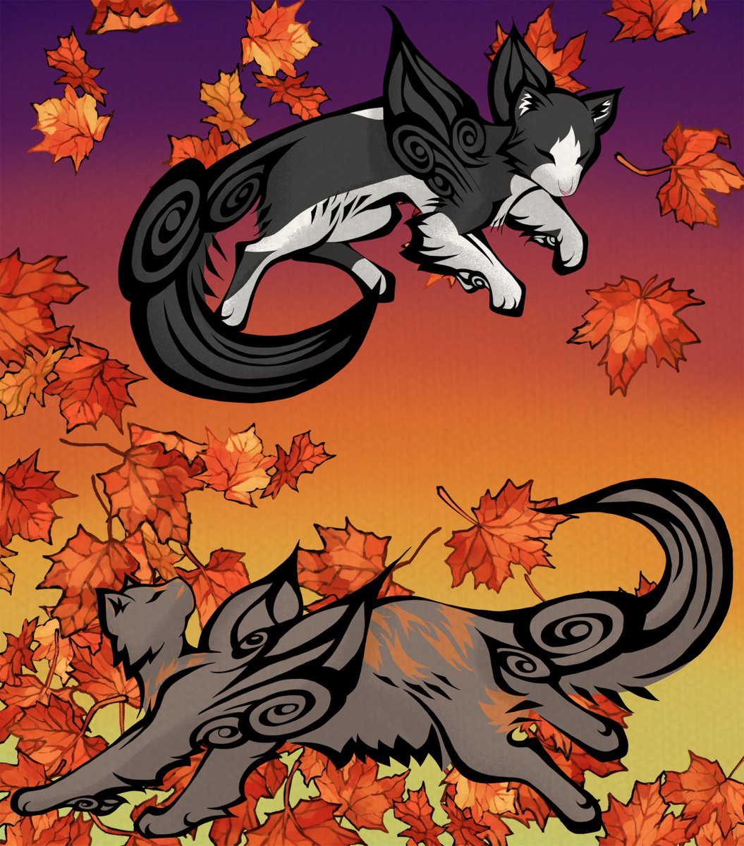 BambiHanabatake's tweet photo. Commission to draw someone's cats in the style of the game Okami #Commission #art #Okami https://t.co/e9BtrWNrVW