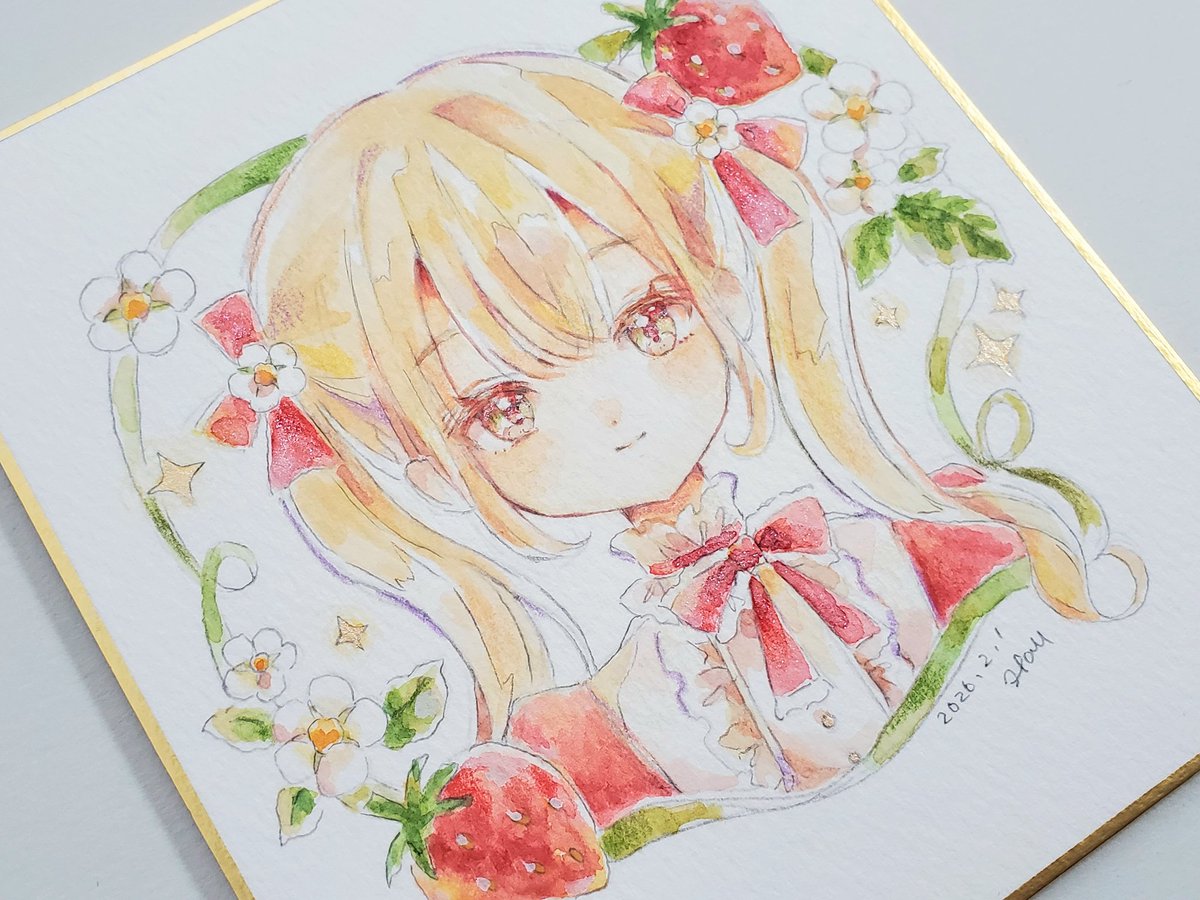 ミニ色紙①お迎えいただきました！ ありがとうございます！🍓