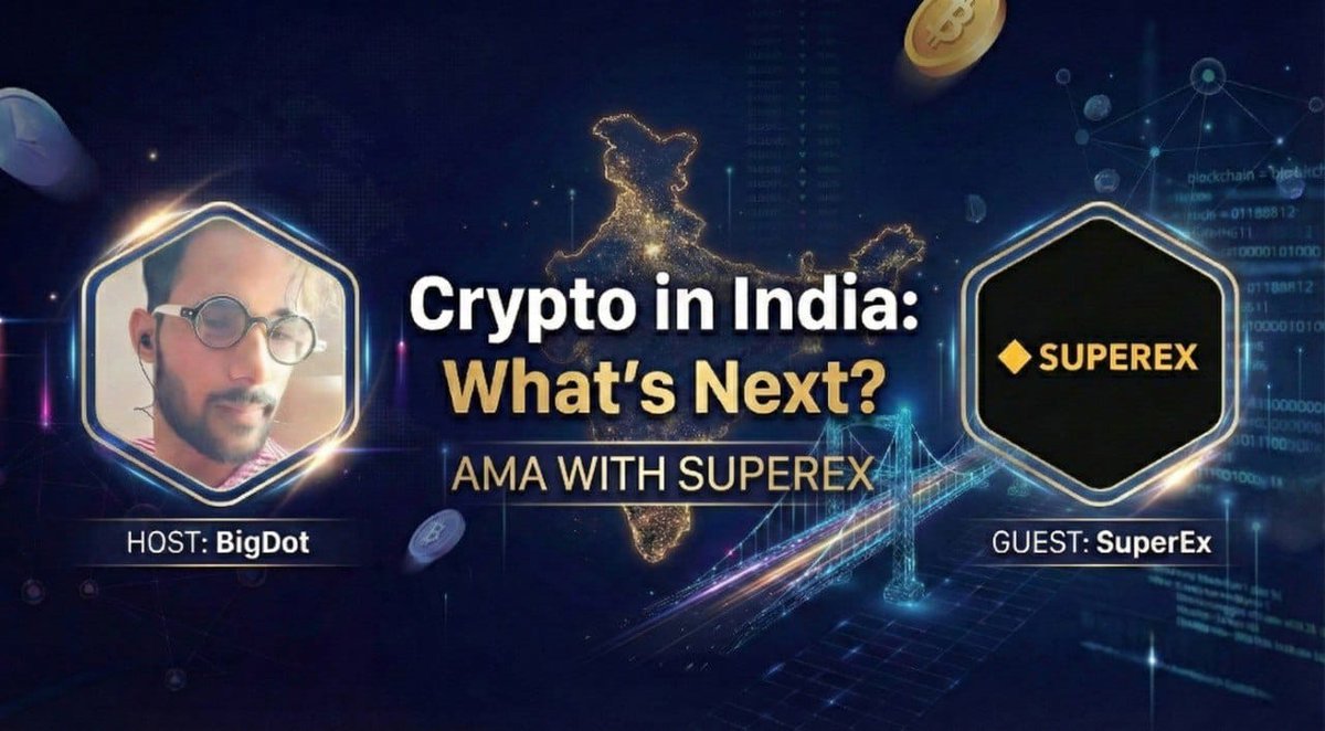 We are discussing the HOTTEST topic right now: "Crypto in India: What's Next?" with <a href="/SuperExIndia/">SuperExIN</a>
Join host <a href="/BigDott50/">Shahnawaz⚡</a> and grab your chance to win big!

🎁🗓 Monday | 7:00 PM IST

🎁 Rewards : $80 

• 💰 $50 Trial Fund
• 🎟 $30 Futures Coupon

🧠 Quiz Alert: After the AMA,